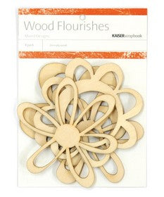 KaiserCraft - Wood Flourishes Retro Flowers