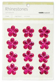 KasierCraft - Rhinestones - Large Flower - Hot Pink