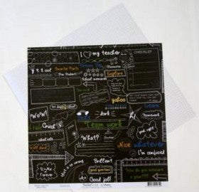 Bella - School Days Collection - Blackboard - 12x12" Double Sided Paper