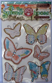 Ruby Rock It - The Summerhouse Collection - Self Adhesive Flutterbies - 3D Stickers