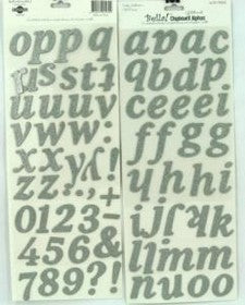 Bella - Glittered Chipboard Alphabet - Lowercase - Silver