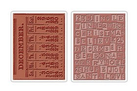 Sizzix - Tim Holtz - Alterations - Texture Fades - December Calendar & Holiday Words Set