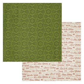 Teresa Collins - Christmas Cottage Collection - Sentiments - 12x12" Double Sided Paper