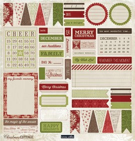 Teresa Collins - Christmas Cottage Collection - Accessory - 12x12" Double Sided Die Cut Paper