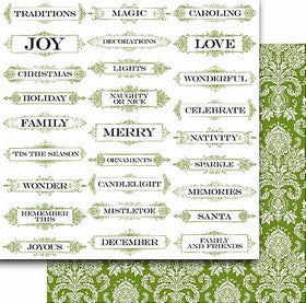 Teresa Collins - Christmas Home Collection - Christmas Labels - 12x12" Double Sided Paper