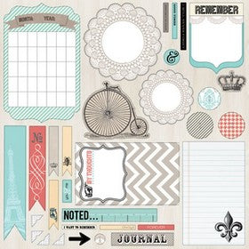 Teresa Collins - Memories Collection - 12x12" Die Cut Sheet