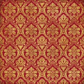 Teresa Collins - Noel Collection - Red Damask - 12x12" Double Sided Paper