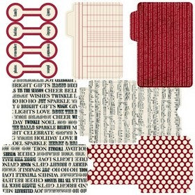 Teresa Collins - Noel Collection - Library Envelopes - 12x12" Die Cut Paper - NL1820
