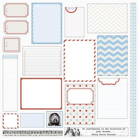 Teresa Collins - Stationery Noted Collection - 12x12" Die Cut Sheet