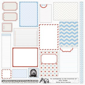 Teresa Collins - Stationery Noted Collection - 12x12" Die Cut Sheet - SN1025