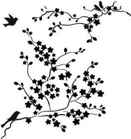 The Crafters Workshop -12x12" Template - Cherry Blossoms