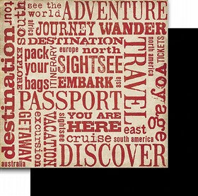 Teresa Collins - World Traveler Collection - Words - 12x12" Paper - WT2804