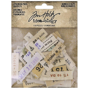 Idea-ology - Tim Holtz - Ephemera Pack - Snippets - Number Strips - TH94222