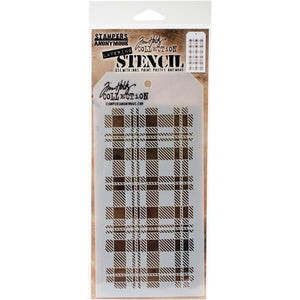 Stampers Anonymous - Tim Holtz - Layering Stencil - Plaid