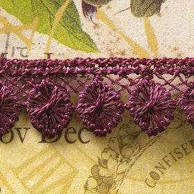 Websters Pages - Plum Drop Lace Trim 1m