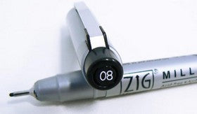 Zig - Millenium - Pure Black Pen 08 (0.65mm)