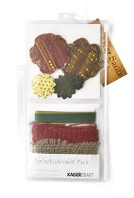 KaiserCraft - Dear Santa Collection - Embellishment Pack - Flowers & Ribbon - EM902