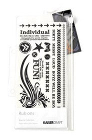 KaiserCraft - Rewind Collection - Black and White Rubons