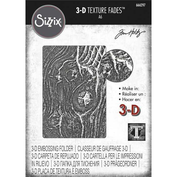 Sizzix - Tim Holtz - 3D Texture Fades - Woodgrain - 666297