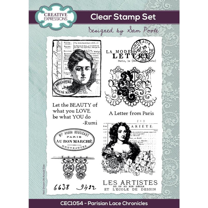 Creative Expressions -Clear Stamp Set - Parisian Lace Chronicles - CEC1054