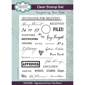 Creative Expressions -Clear Stamp Set - Signatures from the Past 1 - CEC1055