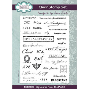 Creative Expressions -Clear Stamp Set - Signatures from the Past 2 - CEC1056