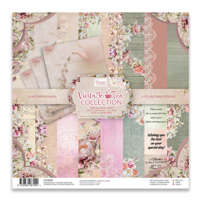 Couture Creations - Vintage Tea Collection - 12x12" Paper Pad