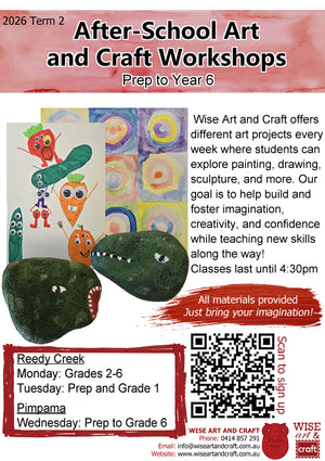 Monday after school Art Workshop - Term 2 (2026) Years 2-6 Reedy Creek