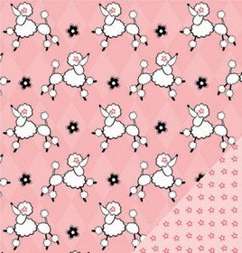 3 Bugs in a Rug - A Trip to Paris Collection - 12x12" Double Sided Paper - French Poodle