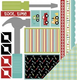 3 Bugs in a Rug - Tool Time Collection - Tool Time Cut-outs - 12x12" Double Sided Paper