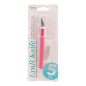 Couture Creations - Precision Craft Knife with Pink Rubber Handle