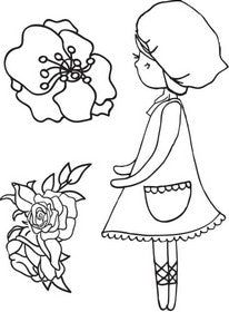 KaiserCraft - Lil' Primrose Collection - Blooms - Clear Acrylic Stamps
