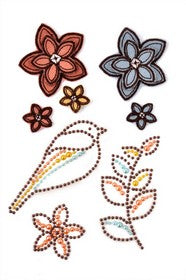 KaiserCraft - Peachy Keen Collection - Embellishment Pack - Felt Flowers & Rhinestone Pictures