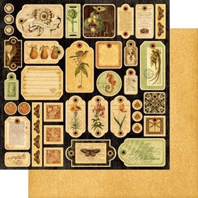 Graphic 45 - Botanicabella Collection - Tags - 12" Double Sided Paper