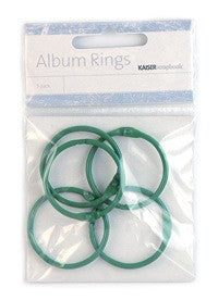 KaiserCraft - Album Rings - Green 3.5cm 5 per pack