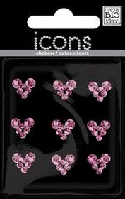Me and My Big Ideas - Icons - Mini Pink Hearts - Rhinestones