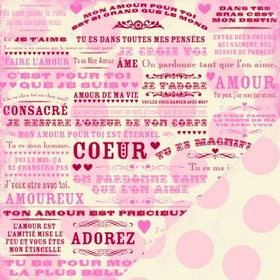 Making Memories - Je t'Adore Collection - French Words - 12x12" Paper