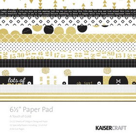 KaiserCraft - A Touch of Gold Collection - Paper Pad 6.5x 6.5"