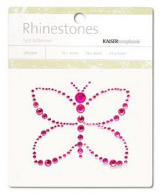 KaiserCraft - Rhinestone Picture - Hot Pink - Butterfly