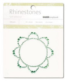 KaiserCraft - Rhinestone Picture - Mint - Retro Flower