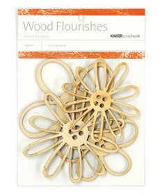 KaiserCraft - Wood Flourishes Button Blooms