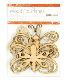 KaiserCraft - Wood Flourishes Butterflies