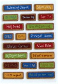 Bella - Cork and Chipboard School Stickers