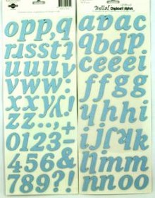 Bella - Glittered Chipboard Alphabet - Lowercase - Blue