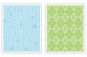 Sizzix - Textured Impressions - Embossing Folders 2 pack - Argyle & Lines & Circles Set
