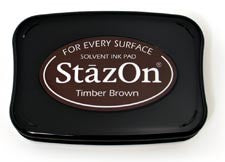 StazOn Solvent Ink Pad Timber Brown