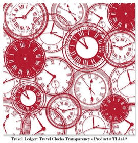Teresa Collins Designs - Travel Clock - 12x12" Transparency