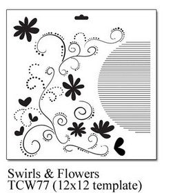 The Crafters Workshop -12x12" Template - Swirls & Flowers