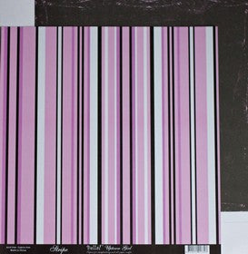 Bella - Uptown Girl Collection - Stripe - 12x12" Double Sided Paper