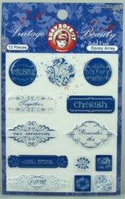 Ruby Rock It - Vintage Beauty Collection - Glitter Epoxy Stickers